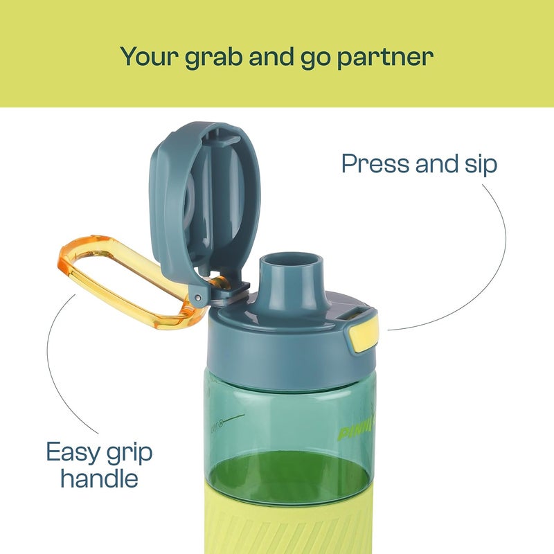 Pinnacle Pulse Hydration Bottle (650ML, Blue) - Motivational Water Bottle with One Hand Operation, Hydration Tracker & Flip Top Lid - Image 5